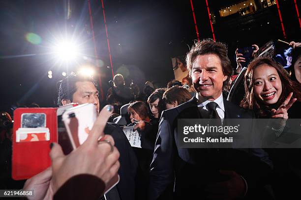 Tom Cruise attends the Tokyo Premiere of the Paramount Pictures' 'Jack Reacher: Never Go Back' on November 9, 2016 at Toho Cinemas Roppongi Hills on...