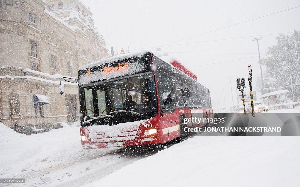 SWEDEN-WEATHER-SNOW