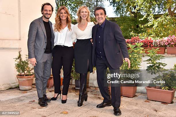 Fabio Troiano; Vanessa Incontrada; Monica Dugo ; Flavio Insinna attend a photocall for the Tv show "La classe degli asini" on November 9, 2016 in...