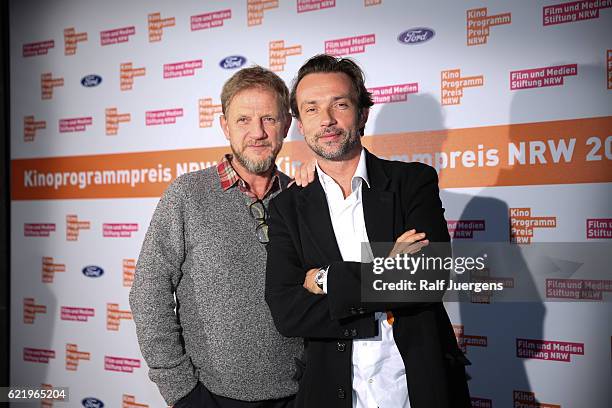 Soenke Wortmann and Lucas Gregorowicz attend the 26th Kinoprogrammpreis NRW at Gloria Theatre on November 09, 2016 in Cologne, Germany.