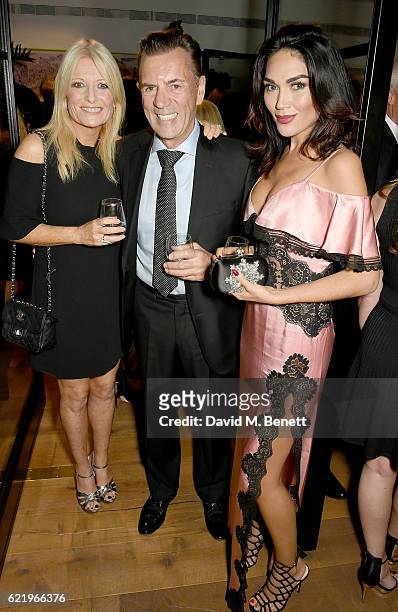 Gaby Roslin, Duncan Bannatyne and girlfriend Nigora Whitehorn attend the anniversary party for Kelly Hoppen MBE celebrating 40 years as an Interior...