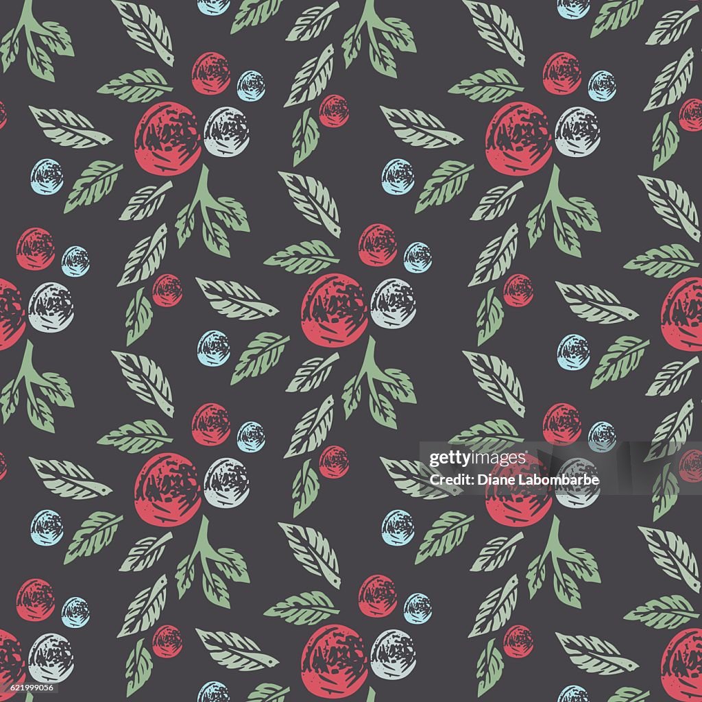Block Print Repeat Pattern Linocut Block Print Repeating Textile Pattern High-Res Vector Graphic ...