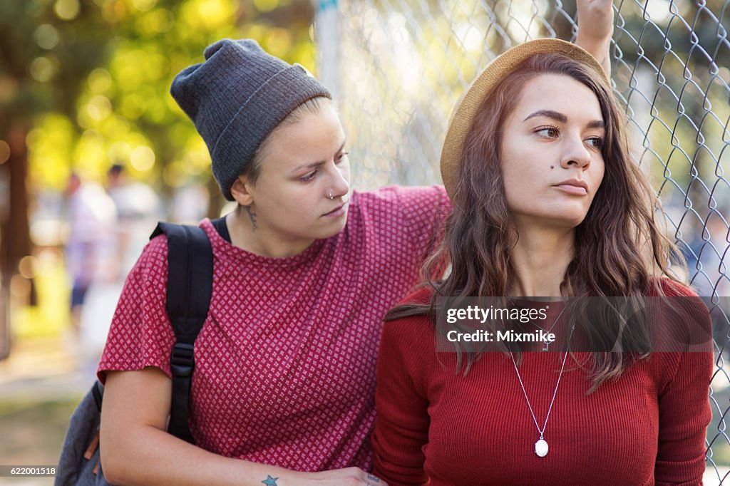 Couple having difficult moment