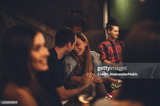 lovely couple at the party - couple party bildbanksfoton och bilder