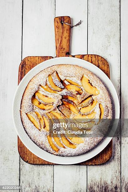 peach cake - peach cake stock pictures, royalty-free photos & images