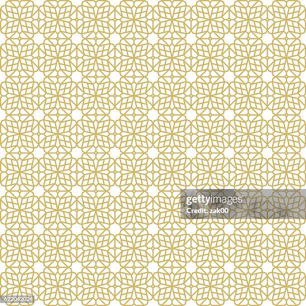 oriental seamless pattern - illustration - gold floral pattern stock illustrations