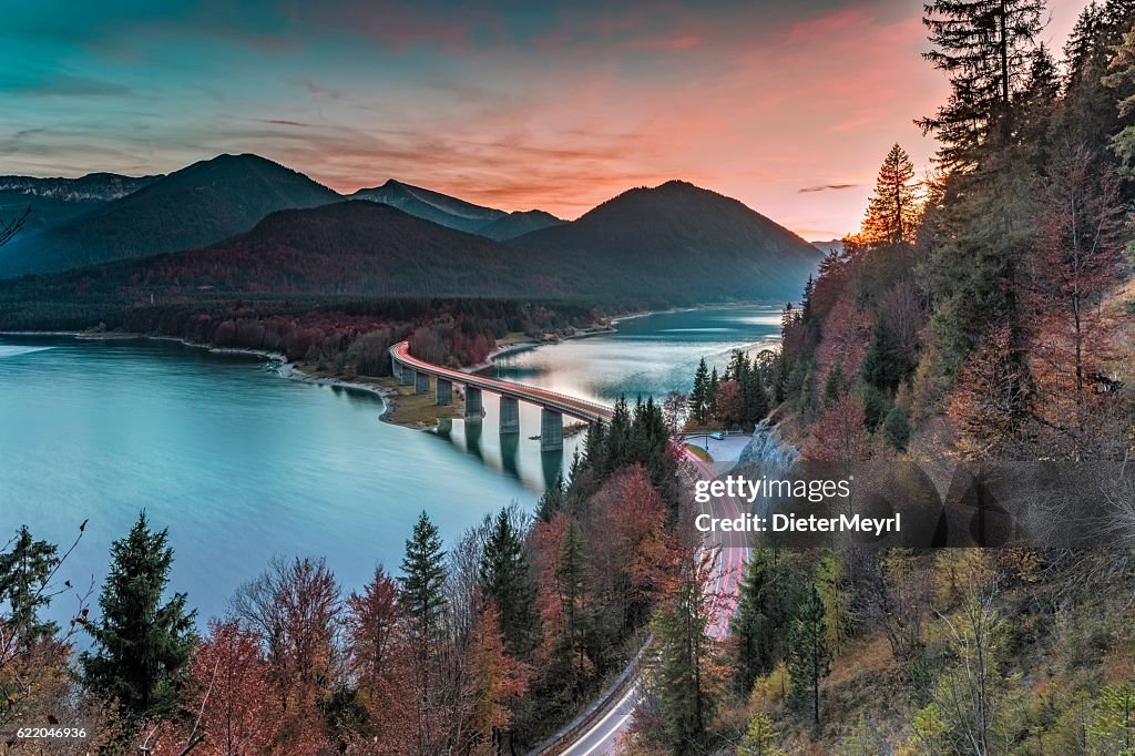 Lake sylvester - Sylvensteinspeicher at Autmun