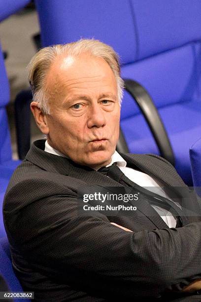 Green politician and former Environment Minister Juergen Trittin is pictured in the Bundestag during a discussion to approve or reject changes to a...