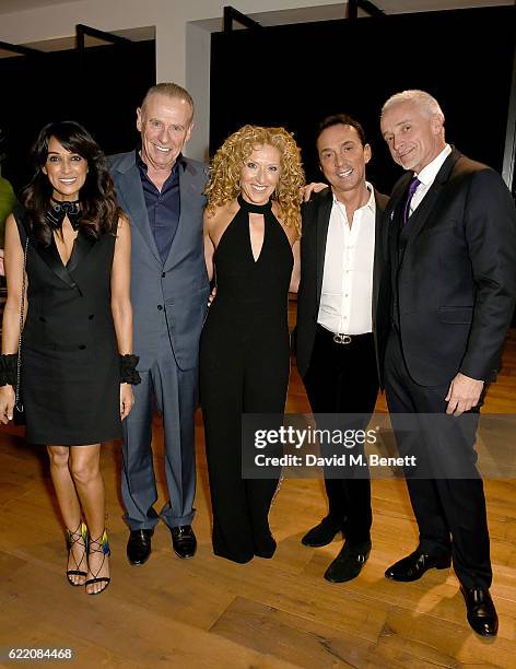 Jackie St Clair, Carl Michaelson, Kelly Hoppen, Bruno Tonioli and John Gardiner attend the anniversary party for Kelly Hoppen MBE celebrating 40...