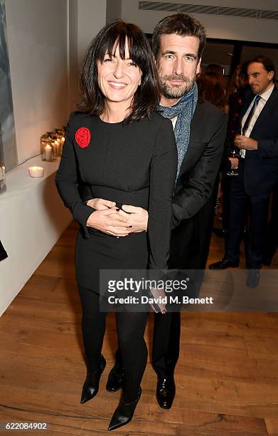 Davina McCall and Matthew Robertson attend the anniversary party for Kelly Hoppen MBE celebrating 40 years as an Interior Designer, at Alva Studios...