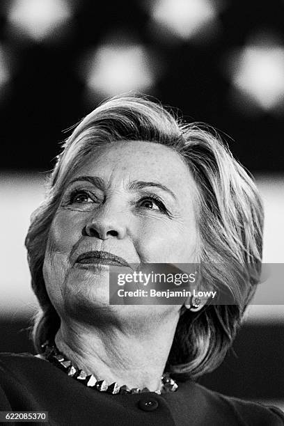 Democratic presidential nominee former Secretary of State Hillary Clinton speaks during a Pennsylvania Democrats voter registration event at Zembo...