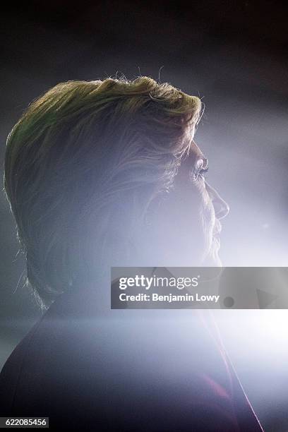 Democratic presidential nominee former Secretary of State Hillary Clinton speaks during a Pennsylvania Democrats voter registration event at Zembo...