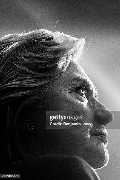 Democratic presidential nominee former Secretary of State Hillary Clinton speaks during a Pennsylvania Democrats voter registration event at Zembo...