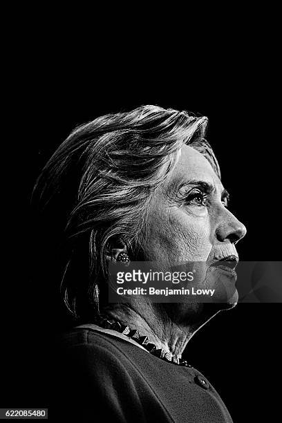 Democratic presidential nominee former Secretary of State Hillary Clinton speaks during a Pennsylvania Democrats voter registration event at Zembo...