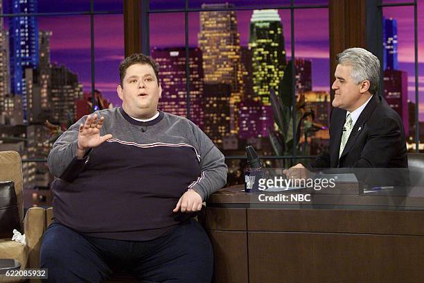 Episode 2668 -- Pictured: Comedian Ralphie May during an interview with host Jay Leno on March 9, 2004 --