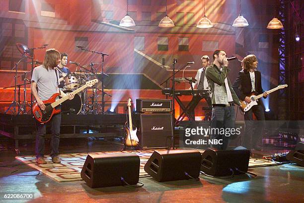 Episode 2669 -- Pictured: Rockband Maroon 5 performs on March 10, 2004 --