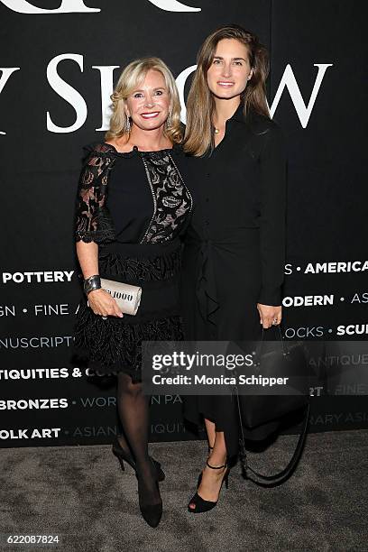 Sharon Bush and CEO and Co-Founder of FEED Projects Lauren Bush Lauren attend the 2016 New York Art, Antique & Jewelry Show - FEED Preview & Party at...