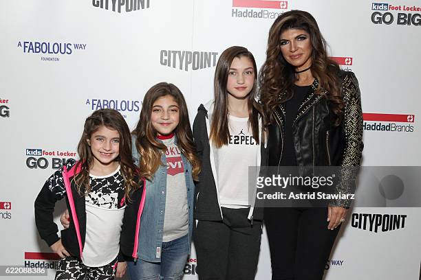 Audriana Giudice, Milania Giudice, Gabriella Giudice, and Teresa Giudice attend BKLYN Rocks presented by City Point, Kids Foot Locker, and Haddad...