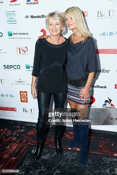 Sophie Davant and Isabelle Camus attend "Fete le Mur" Celebration 20th Anniversary At Chalet des Iles In Paris on November 9, 2016 in Paris, France.