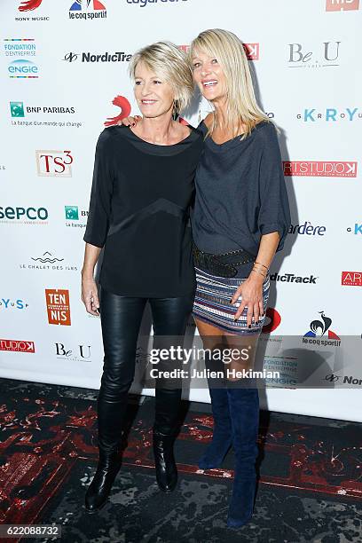 Sophie Davant and Isabelle Camus attend "Fete le Mur" Celebration 20th Anniversary At Chalet des Iles In Paris on November 9, 2016 in Paris, France.