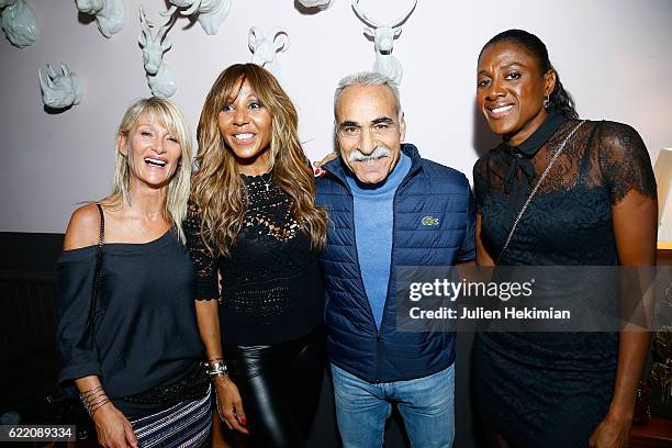 Isabelle Camus, Cathy Guetta, Mansour Bahrami and Marie Jose Perec attend "Fete le Mur" Celebration 20th Anniversary At Chalet des Iles In Paris on...