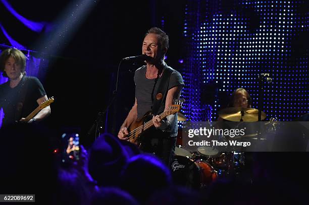 Sting performs onstage during the 57th & 9th iHeartRadio Album Release Party on AT&T at Irving Plaza on November 9, 2016 in New York City.