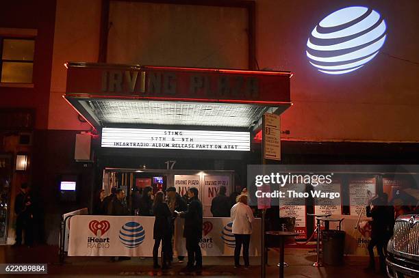 An exterior view of Irving Plaza during the Sting 57th & 9th iHeartRadio Album Release Party on AT&T at Irving Plaza on November 9, 2016 in New York...