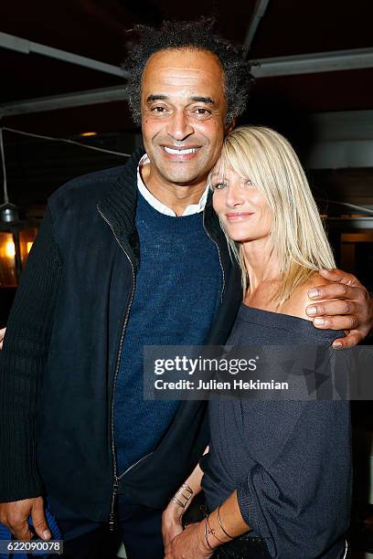 Yannick Noah and his wife Isabelle Camus attend "Fete le Mur" Celebration 20th Anniversary At Chalet des Iles In Paris on November 9, 2016 in Paris,...