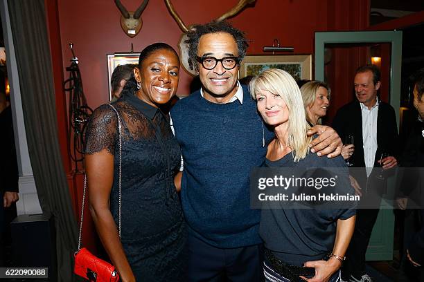 Marie Jose Perec, Yannick Noah and his wife Isabelle Camus attend "Fete le Mur" Celebration 20th Anniversary At Chalet des Iles In Paris on November...