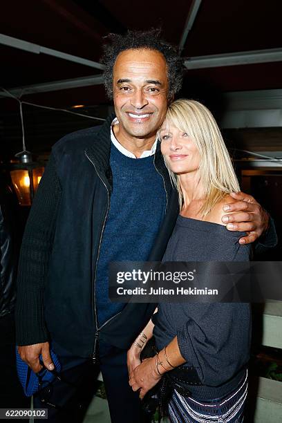 Yannick Noah and his wife Isabelle Camus attend "Fete le Mur" Celebration 20th Anniversary At Chalet des Iles In Paris on November 9, 2016 in Paris,...