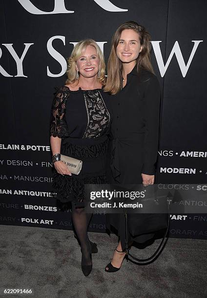 Sharon Bush and Lauren Bush Lauren attend the 2016 New York Art, Antique & Jewelry Show at Pier 94 on November 9, 2016 in New York City.