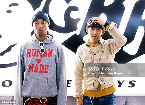 Pharrell Williams and Nigo attend the Opening Of Billionaire Boys Club Flagship with Pharrell Williams on November 9, 2016 in New York City.