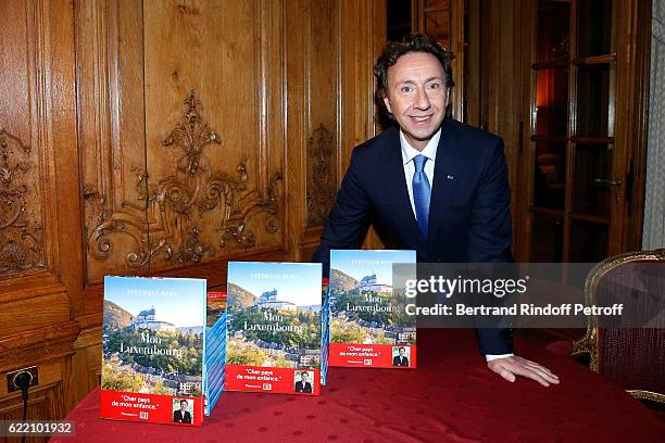 Stephane Bern signs his Book "Mon Luxembourg" at Residence of the Ambassador of Luxembourg on November 9, 2016 in Paris, France.
