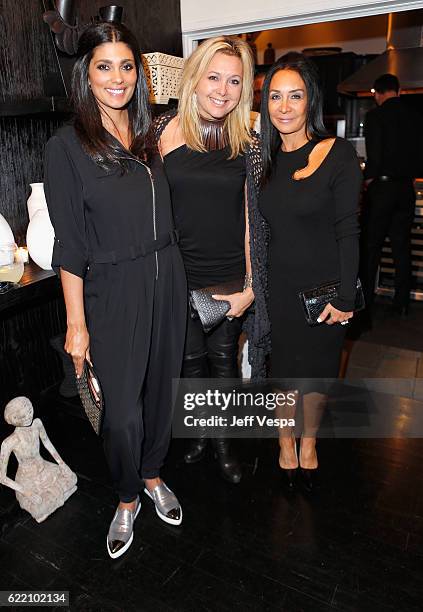 Fashion designer Rachel Roy, Erica Zohar and NJ Goldston attend the Urban Zen LA Opening on November 9, 2016 in Los Angeles, California.