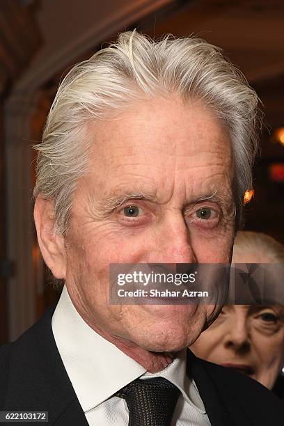 Actor Michael Douglas at the 2016 World Jewish Congress Herzl Award Dinner at The Pierre Hotel on November 9, 2016 in New York City.