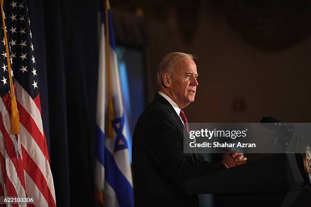 Vice President Joe Biden at the 2016 World Jewish Congress Herzl Award Dinner at The Pierre Hotel on November 9, 2016 in New York City.