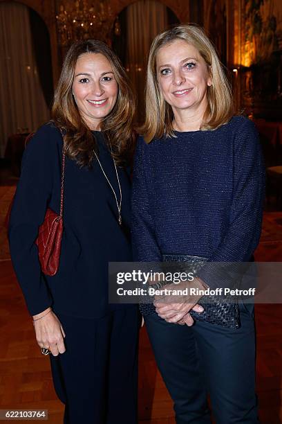 Marie Lindon and Alexandra Schimer attend Stephane Bern signs his Book "Mon Luxembourg" at Residence of the Ambassador of Luxembourg on November 9,...