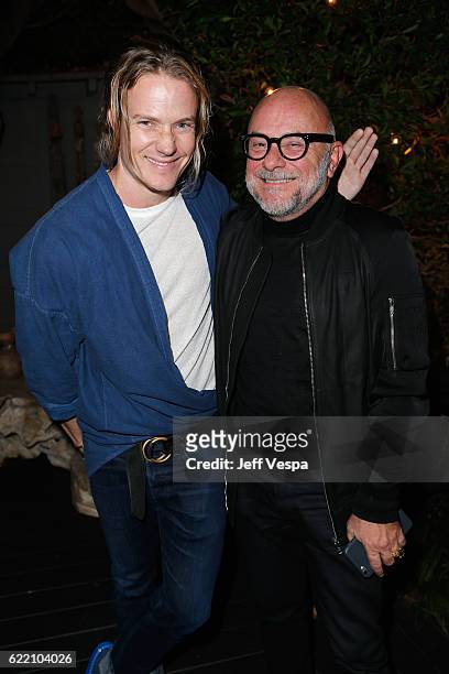 Interior designer Ross Cassidy and florist Eric Buterbaugh attend the Urban Zen LA Opening on November 9, 2016 in Los Angeles, California.