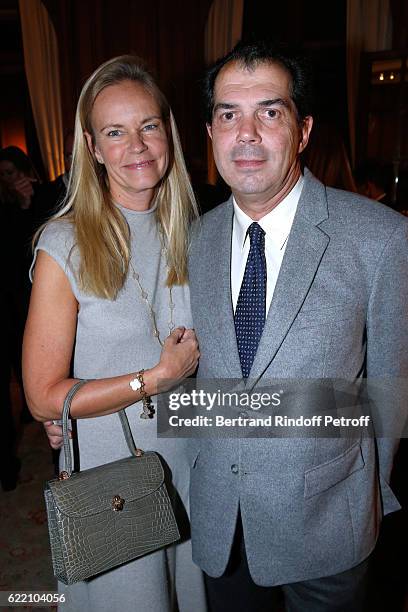 Princess Contance de Bourbon Parme and Prince Karl-Emmanuel de Bourbon Parme attend Stephane Bern signs his Book "Mon Luxembourg" at Residence of the...