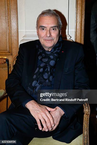 French Academician Dominique Perrault attends Stephane Bern signs his Book "Mon Luxembourg" at Residence of the Ambassador of Luxembourg on November...