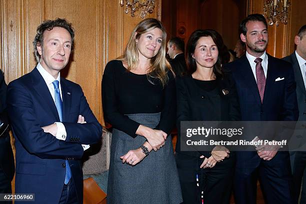Stephane Bern, Beatrice Busquere Beaury, President of "Les amis des Musees d'art et d'histoire Luxembourg", Florence Reckinger and Prince Felix de...