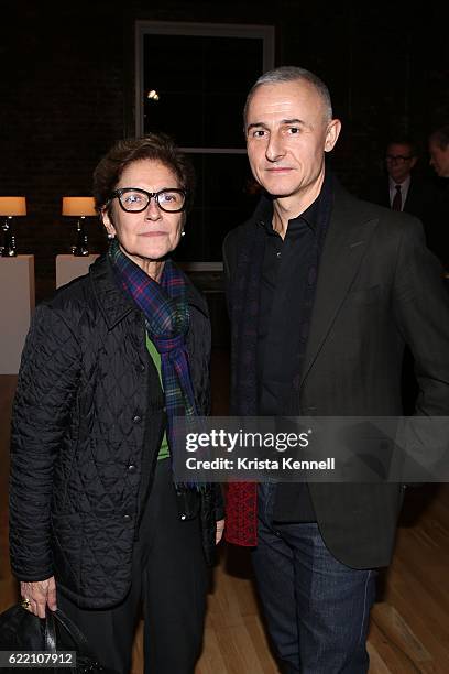 Pilar Vilades and Herve van der Straeten attend Ralph Pucci Presents Herve van der Straeten Synchronization at 44 West 18th Street - Penthouse on...