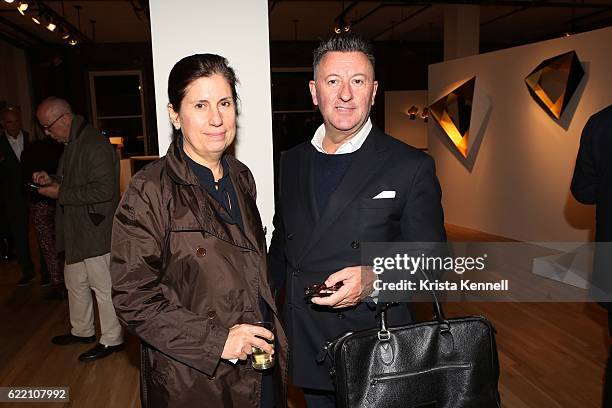 Louisa Esteban and Roland Nivelais attend Ralph Pucci Presents Herve van der Straeten Synchronization at 44 West 18th Street - Penthouse on November...