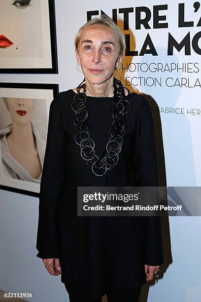 Carla Sozzani attends her Photo Exhibition at Azzedine Alaia Gallery on November 9, 2016 in Paris, France.