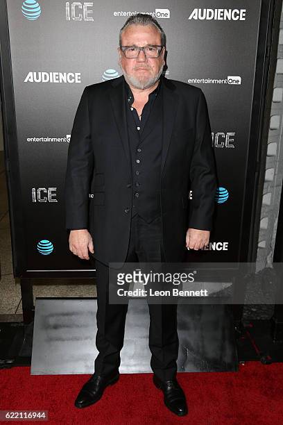 Actor Ray Winstone arrives at the Premiere Of Audience Network's "Ice" - Arrivals at ArcLight Cinemas on November 9, 2016 in Hollywood, California.