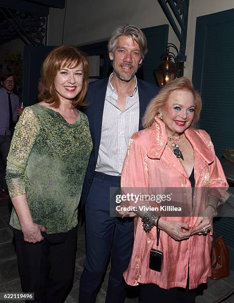 Actress Lee Purcell, director Stephen Gaghan and actress Carol Connors attend TWC-Dimension Celebrates The Cast And Filmmakers Of "Gold" on November...