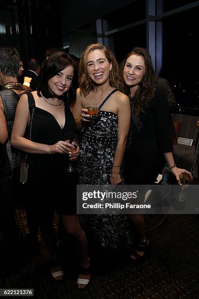 Katie Sarife, Haley Lu Richardson, and Emily Jordan attend the after party for the screening of STX Entertainment's "The Edge of Seventeen" on...