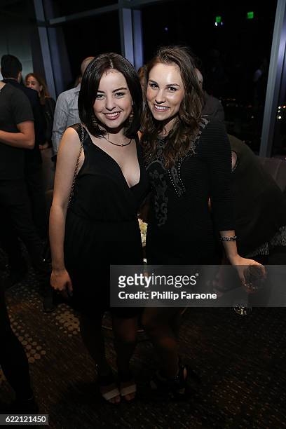Katie Sarife and Emily Jordan attend the after party for the screening of STX Entertainment's "The Edge of Seventeen" on November 9, 2016 in Los...