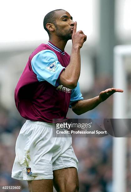 Frederic Kanoute of West Ham United in action during the FA Barclaycard Premiership match between West Ham United and Aston Villa held on April 12,...