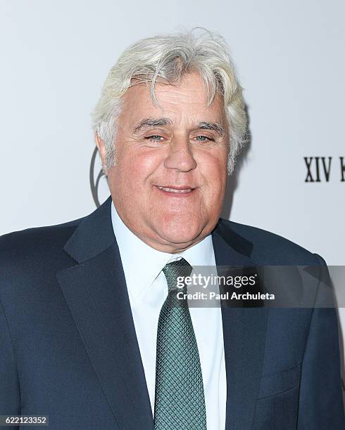 Comedian Jay Leno attends the 2016 Women's Guild Cedars-Sinai Annual Gala at The Beverly Hilton Hotel on November 9, 2016 in Beverly Hills,...